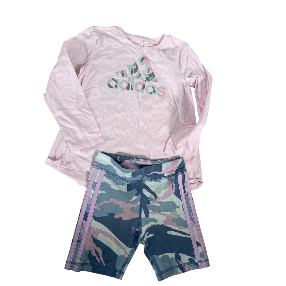 Adidas‎ two piece girls outfit lilac purple long sleeve and shorts set